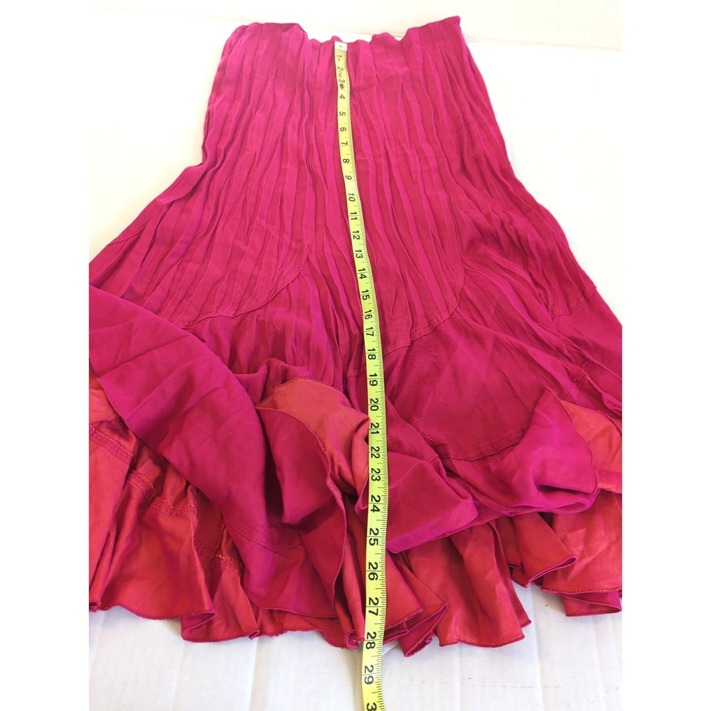 Women's Midi Skirt Size Small KRISS Sweden Fuchsia Pink Swing Boho Appeal Retro